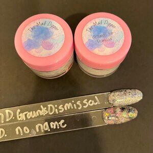 Set of 2 Nail Dip Powders Chunky Glitter with Swatches